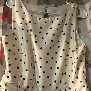 Danny and Nicole short ivory and black polka dot dress. Size 16